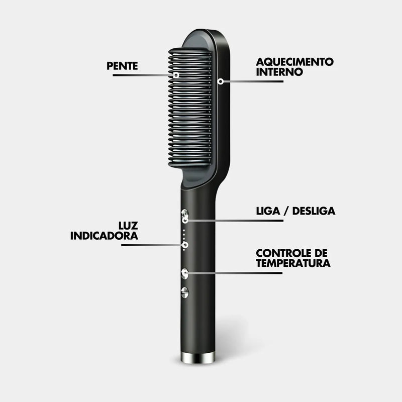 Escova Pente Alisadora Profissional