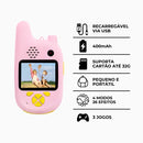 Walkie Talkie Infantil Com Câmera Digital Para Crianças Rosa