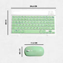 Teclado Sem Fio Bluetooth Recarregável Com Mouse - VERDE
