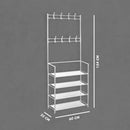 Sapateira Organizadora Com 4 Prateleiras + Ganchos