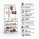 Sapateira Organizadora Com 4 Prateleiras + Ganchos