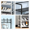 Sapateira Organizadora Com 4 Prateleiras + Ganchos