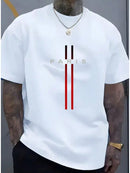 Local
CAMISETA Masculina listra Paris Manga Curta Estampada Malha 30.1 Algodão Estilo Casual Premium Primavera Verão