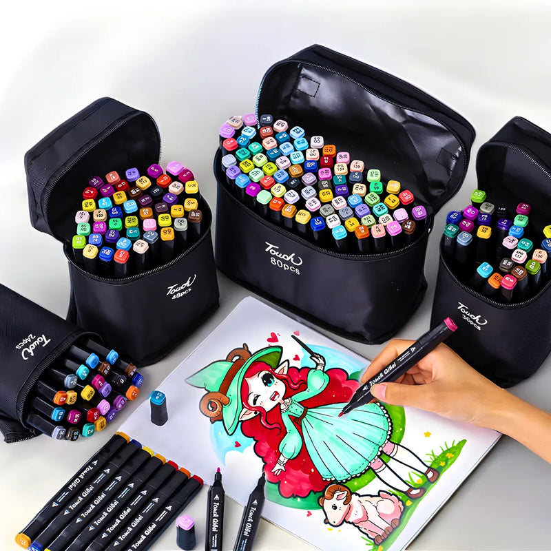 Conjunto De Canetas Marcador Permanente Ponta Dupla 100 Core