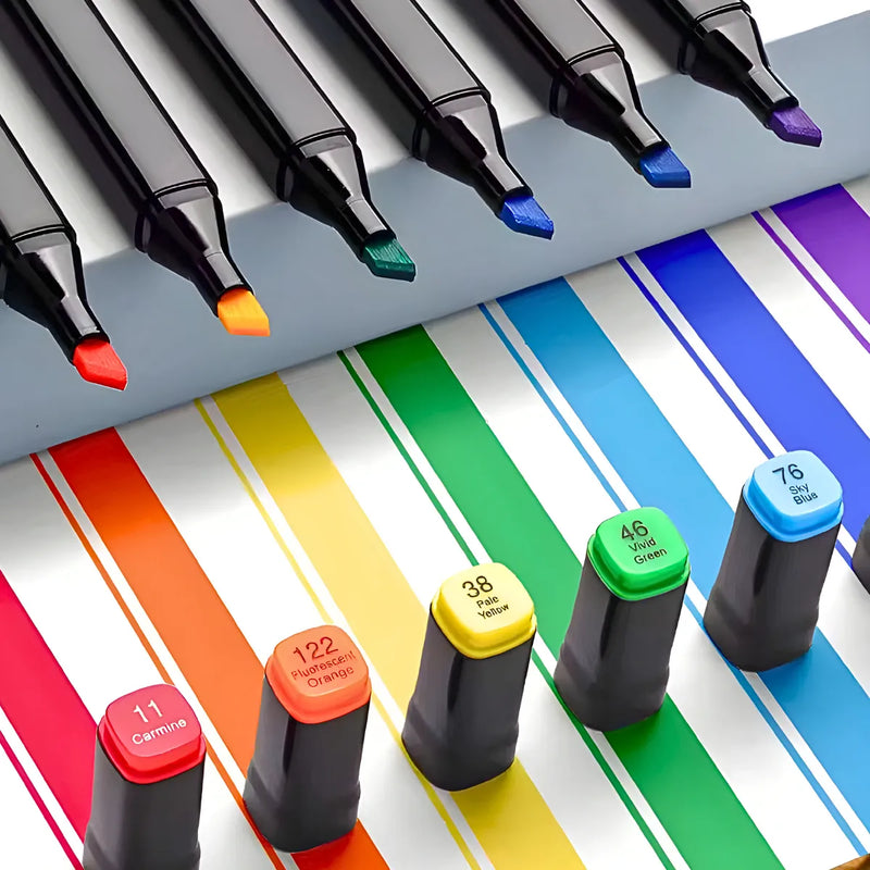 Conjunto De Canetas Marcador Permanente Ponta Dupla 100 Core