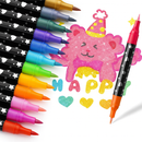 Canetas para Colorir com Glitter 2 pontas com 48 Cores