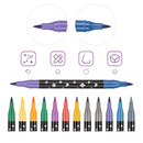 Canetas para Colorir com Glitter 2 pontas com 48 Cores