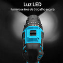 Parafusadeira Furadeira de Impacto Recarregável 21V 2000mAh