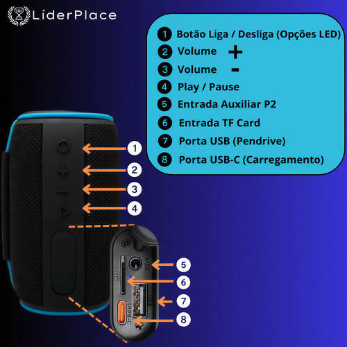 Caixa de Som Portátil Bluetooth USB/ BRASWEI