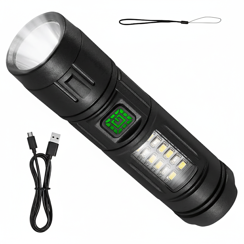 Lanterna com Luz Lateral Recarregável