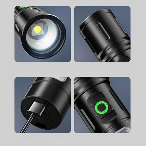 Lanterna com Luz Lateral Recarregável