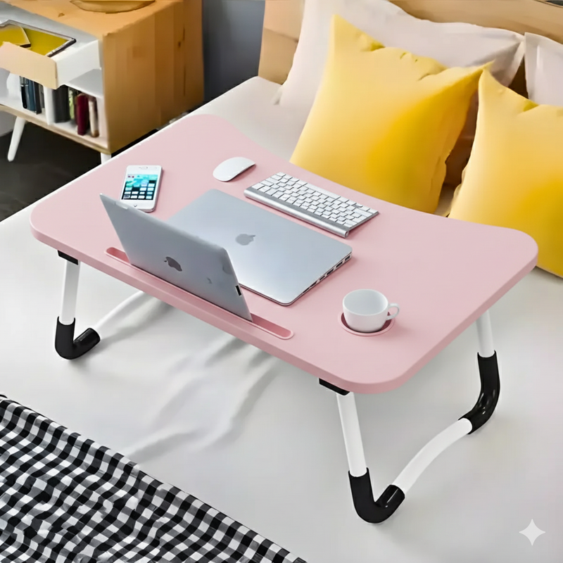Mesa de Colo Portátil Dobrável Suporte Multiuso - ROSA