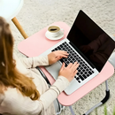 Mesa de Colo Portátil Dobrável Suporte Multiuso - ROSA