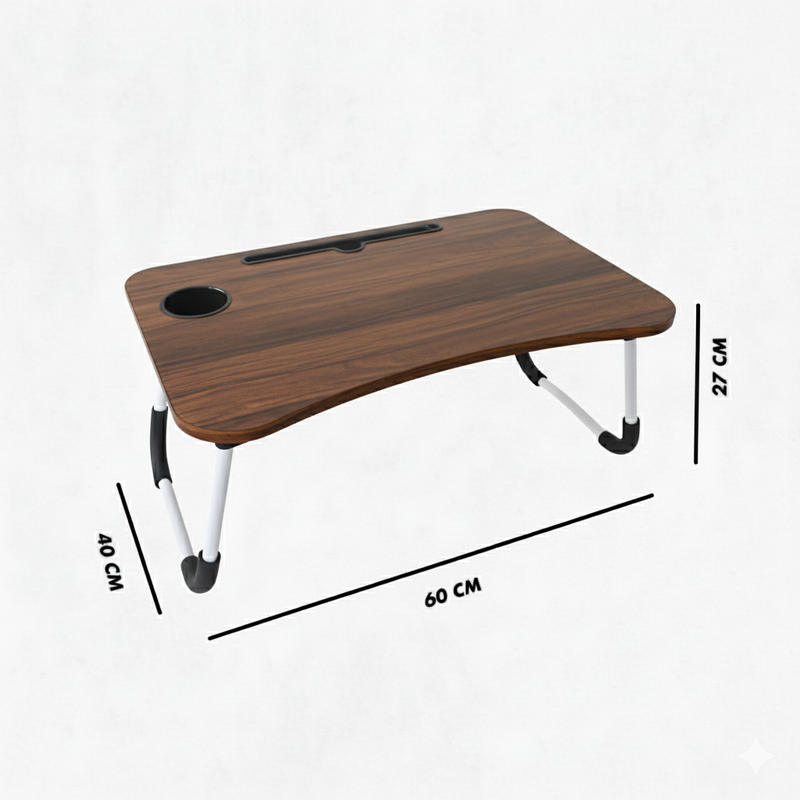Mesa de Colo Portátil Dobrável Suporte Multiuso - MARROM