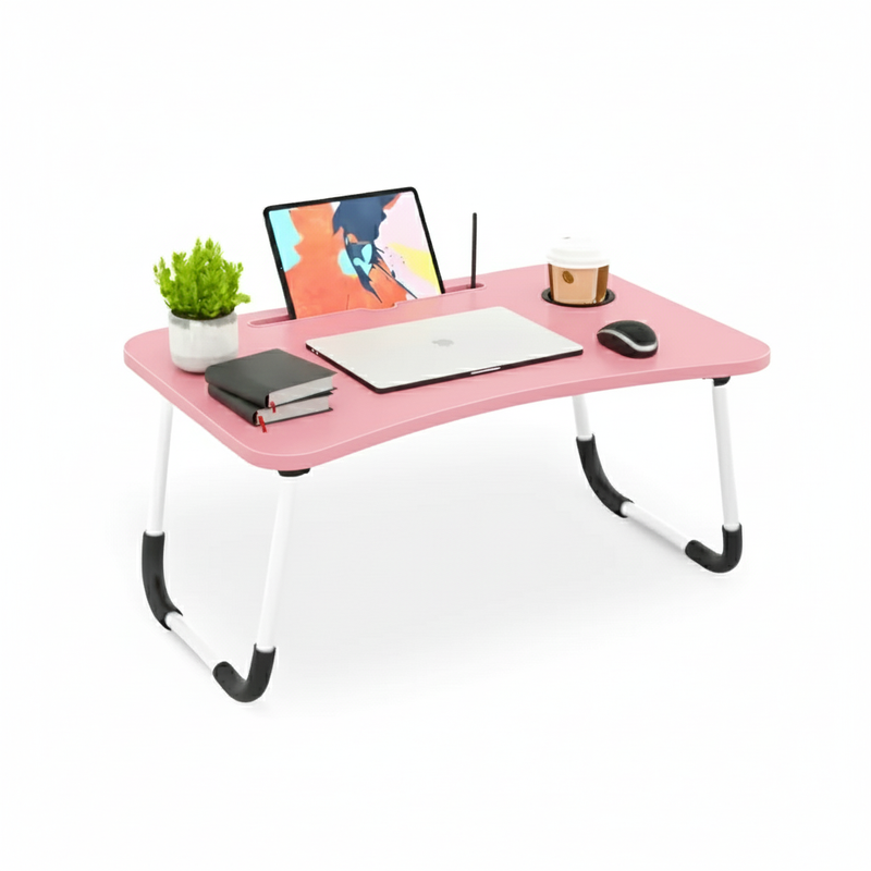 Mesa de Colo Portátil Dobrável Suporte Multiuso - ROSA