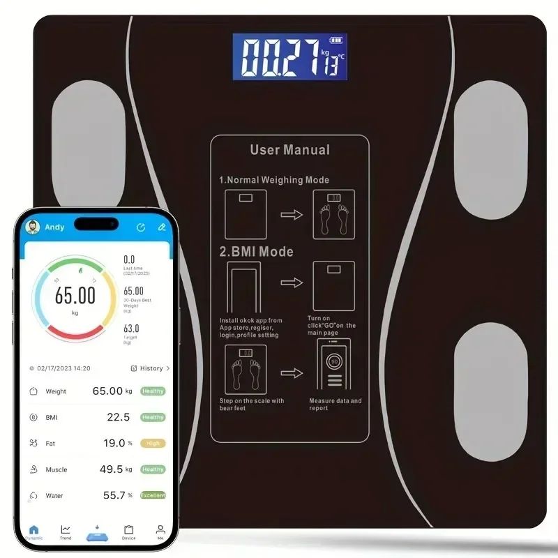 Balança eletrônica inteligente bluetooth pesando carregamento humano balança