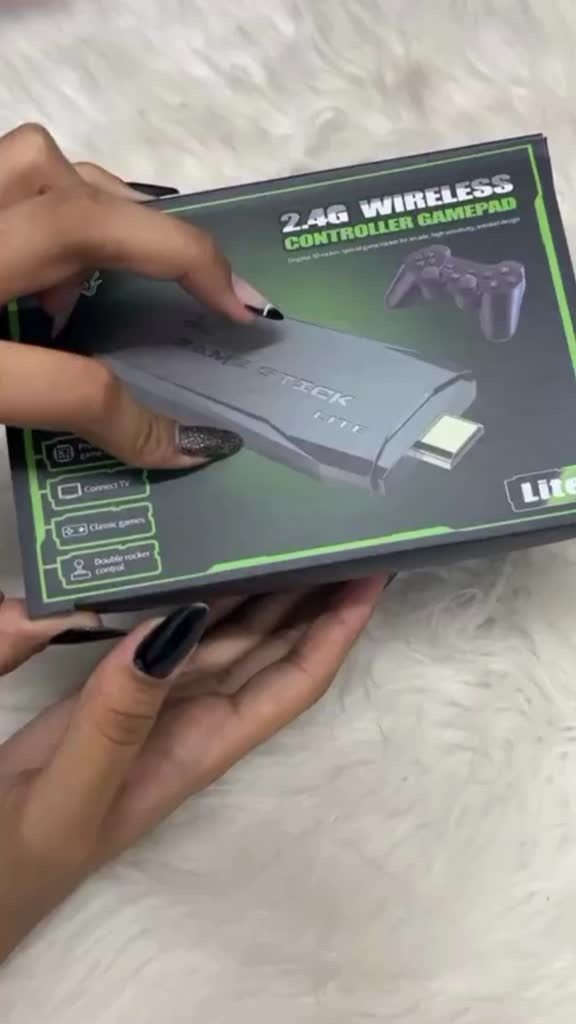Videogame Stick 10mil 2 Controles Sem Fio Console Portatil Jogos Retro Antigo
