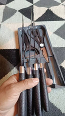 Kit facas de cozinha/Churrasco Profissional Antiaderente 6 Peças Preto/colorido