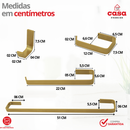 Kit Acessórios Banheiro Conjunto Quadrado 5 Peças Dourado Fosco Dois Cabides Metal