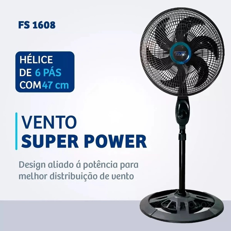 Ventilador Novo Com Ajuste de Altura Ventilador de Pé Suporte - 110v/220v