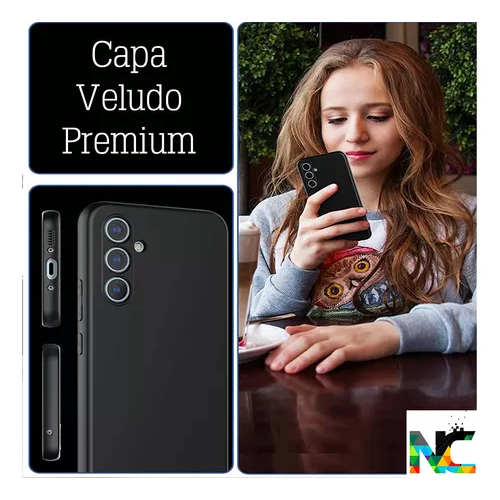 Pelicula Vidro 3D Samsung A06 + Capinha Aveludada Colorida Capa