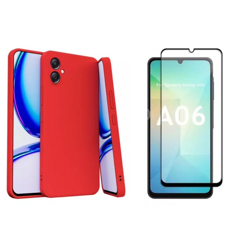 Pelicula Vidro 3D Samsung A06 + Capinha Aveludada Colorida Capa