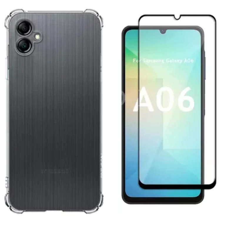 Pelicula Vidro 3D Samsung A06 + Capinha Aveludada Colorida Capa