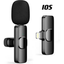 Microfone de Lapela Sem Fio K9 Vlog Compatível Tipo C e iPhone