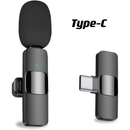 Microfone de Lapela Sem Fio K9 Vlog Compatível Tipo C e iPhone