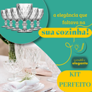 Jogo de 6/12 Taças de Vidro Luxo Diamond Premium 340ML Transparente Vinho Suco