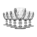 Jogo de 6/12 Taças de Vidro Luxo Diamond Premium 340ML Transparente Vinho Suco