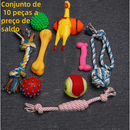 Kit 10 Brinquedos Mordedor Cachorro Filhote Anti Estress Pet Ranger os dentes Limpeza da boca