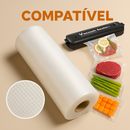 Rolo Embalagem a Vácuo 5m c/ Ranhura – Seladora Doméstica | Alimentos, Carnes, Legumes | 15-28cm