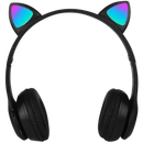 Cópia - Fone Bluetooth Orelha De Gato Led Colorido (PRETO)