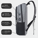 Mochila Executiva para Notebook com Entrada USB Cinza