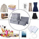 Kit 6 Organizadores de Mala para Viagem -  Cinza