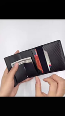 Carteira RFID De Fibra De Carbono-Porta-Cartões Pop-Up Automático Com Proteção Antirroubo