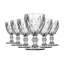 Jogo de 6/12 Taças de Vidro Luxo Diamond Premium 340ML Transparente Vinho Suco