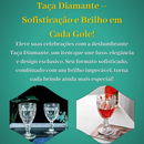 Jogo de 6/12 Taças de Vidro Luxo Diamond Premium 340ML Transparente Vinho Suco