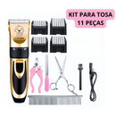 Kit Máquina de Tosar Profissional 11 Peças – Tosador para Cachorros e Gatos, Corte de Pelos Pet