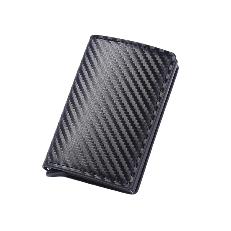 Carteira RFID De Fibra De Carbono-Porta-Cartões Pop-Up Automático Com Proteção Antirroubo ​